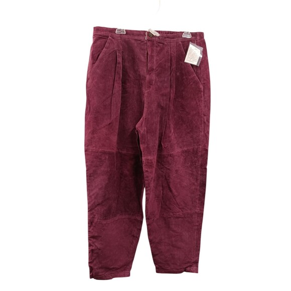 Michael Mims/Kathy Cole Vintage Leather Maroon Pants - Picture 1 of 6